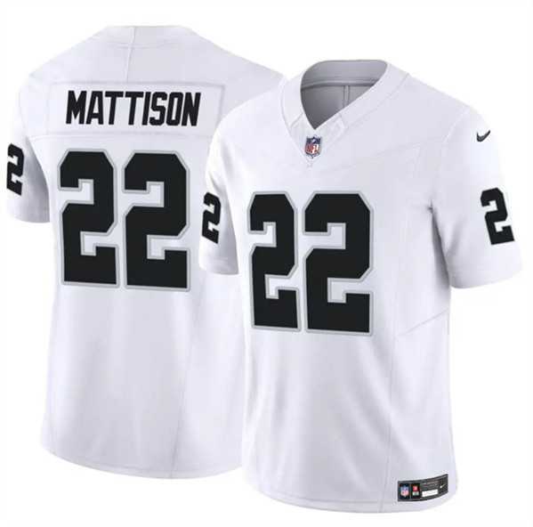 Men & Women & Youth Las Vegas Raiders #22 Alexander Mattison White 2024 F.U.S.E. Vapor Football Stitched Jersey->las vegas raiders->NFL Jersey